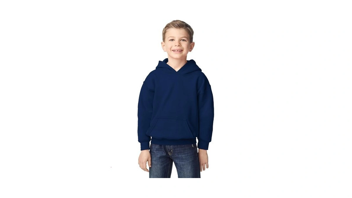 Gildan Youth Hoodie Sweatshirt, Style G18500b, Navy, Large