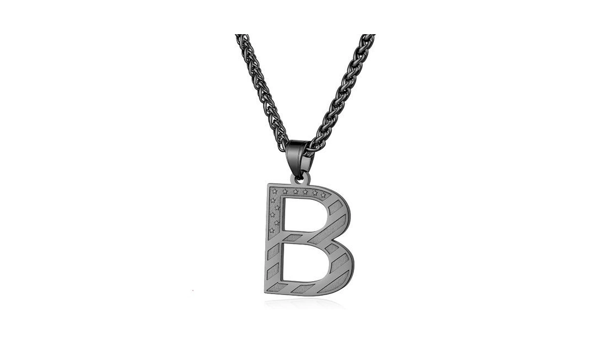 Laeclily Initial Necklace For Men Stainless Steel Pendent Chain Personalized