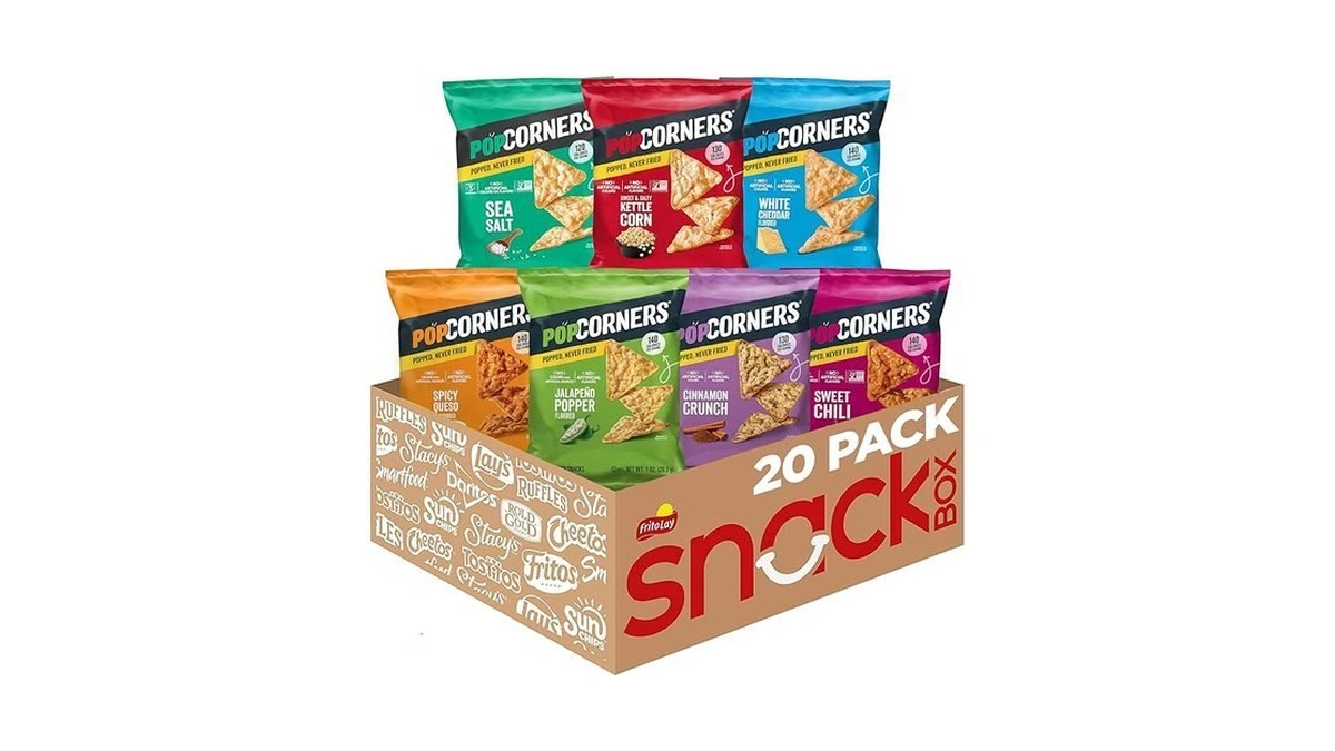 Popcorners Popped Corn Chips, 7 Flavor Variety Snack Pack, 1