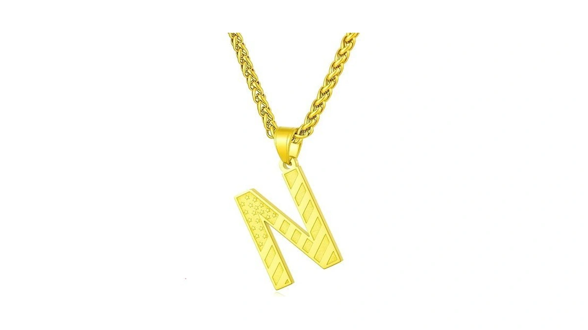 Laeclily Initial Necklace For Men Stainless Steel Pendent Chain Personalized