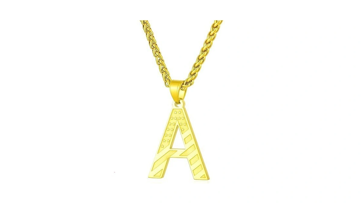 Laeclily Initial Necklace For Men Stainless Steel Pendent Chain Personalized