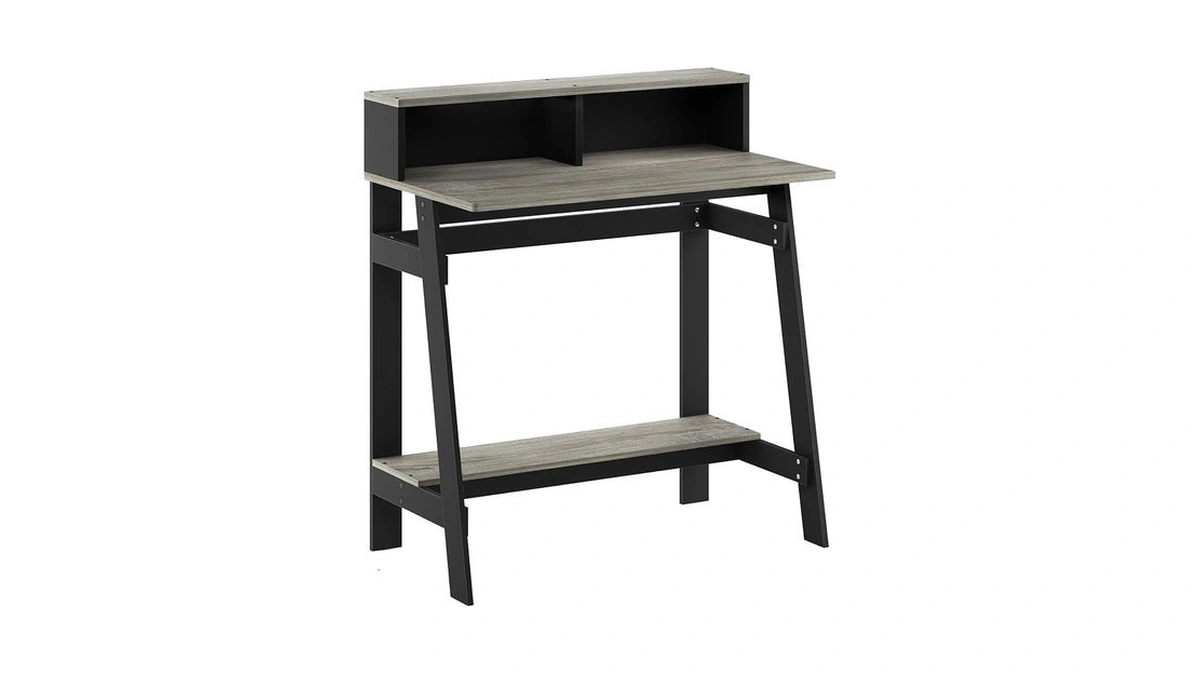 Furinno Simplistic A Frame Computer Desk, Black/french Oak Grey