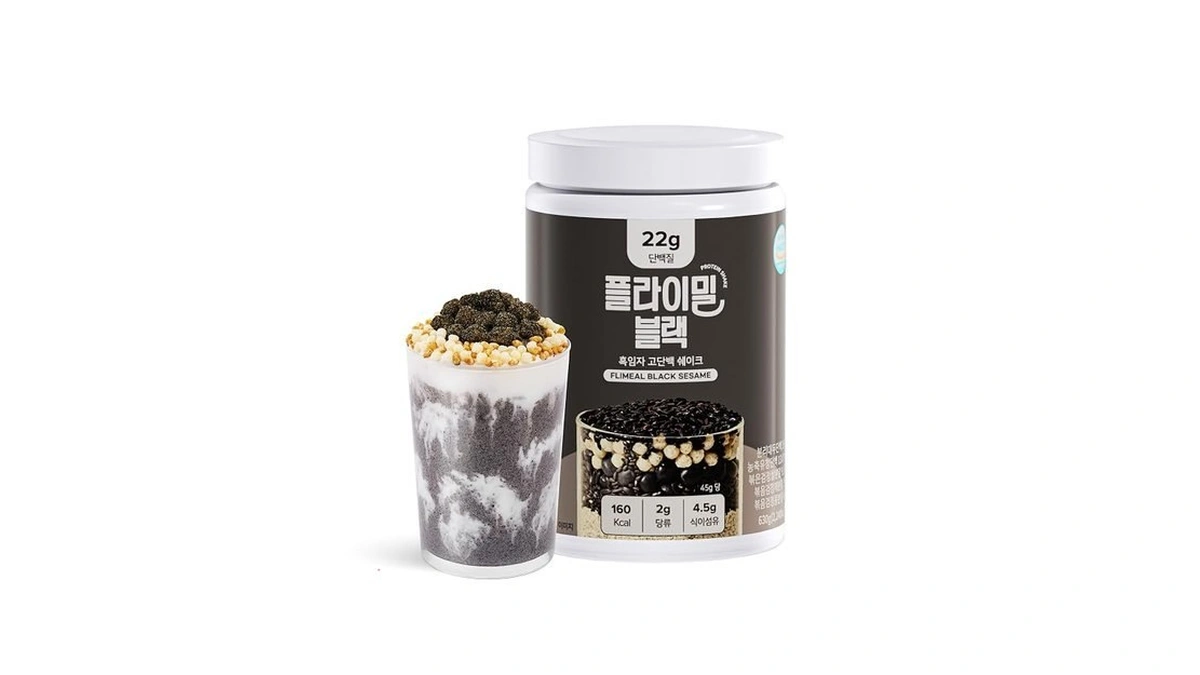 Flimeal Black Sesame Protein Shake, With Crunchy Protein Balls, Protein