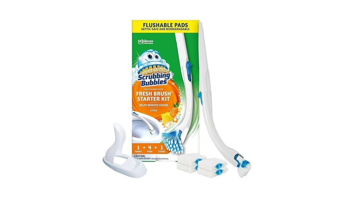 Scrubbing Bubbles Toilet Bowl Cleaning System With Flushable & Disposable