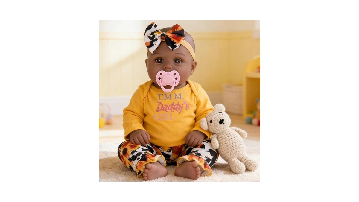 Ekokiz 18 Inch African American Reborn Baby Doll Girl -