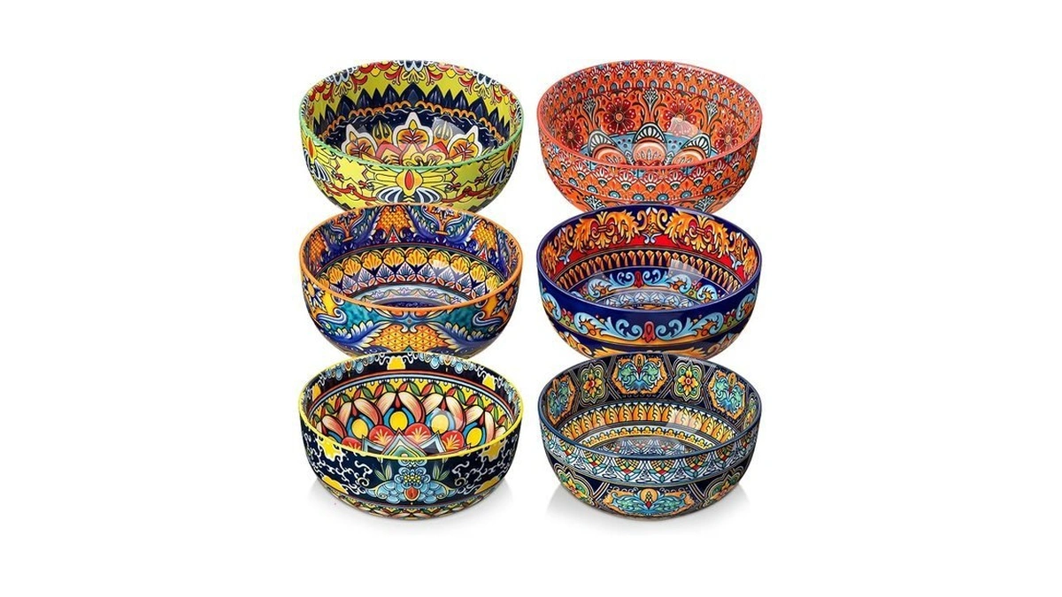 Vancasso Cereal Bowls Set Of 6, Porcelain Bowls For Eating,
