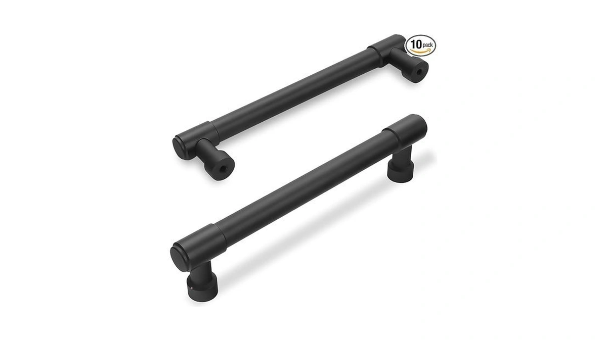 Amasideca 10 Pack Matte Black Cabinet Pulls 5 Inch(128mm) Hole