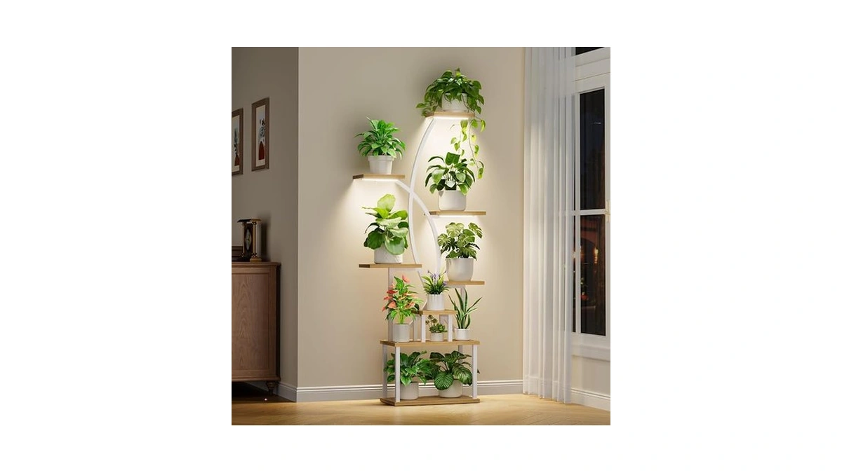 Plant Stand Indoor With Grow Lights, 8 Tiered Tall Plant