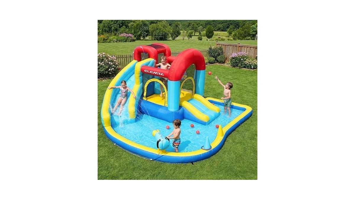 Elemara Inflatable Water Slide, 9 In 1 Kids Bounce House