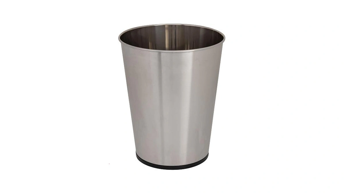 Bath Bliss 5 Liter Small Wastebasket, Stainless Steel | Compact
