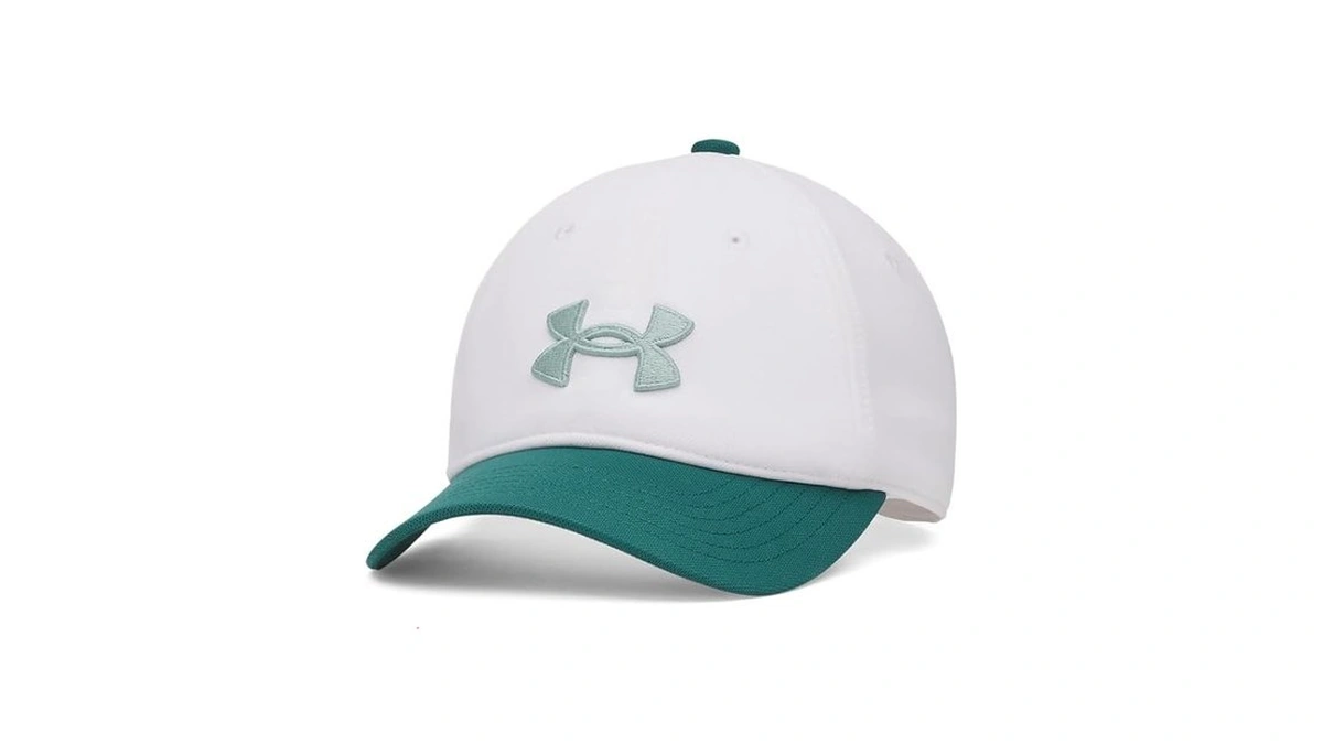 Under Armour Boys' Blitzing Cap Adjustable, (102) White/rack Green/enamel Blue,