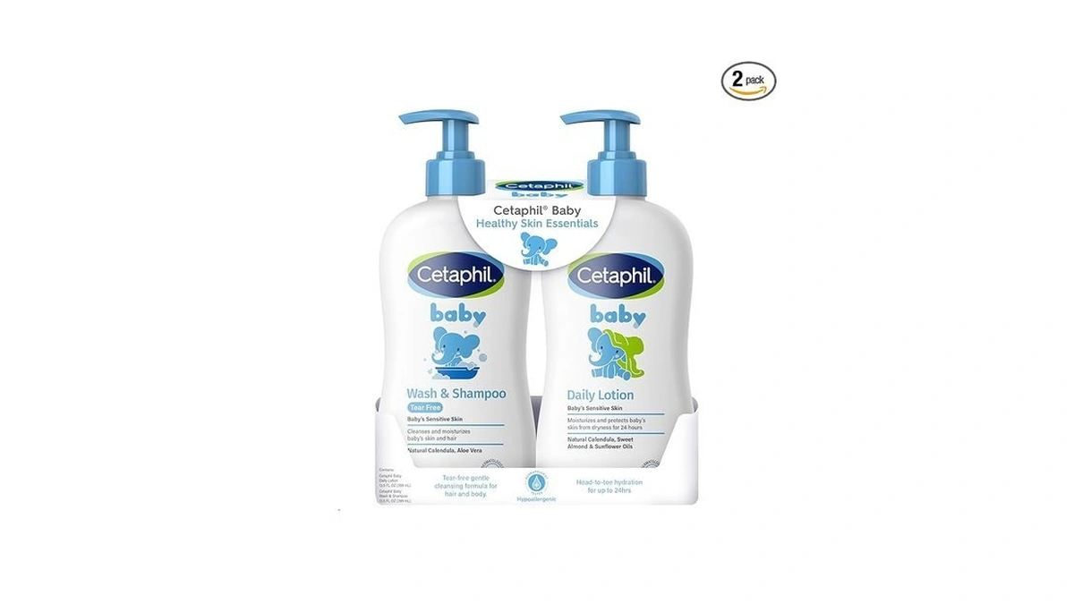Cetaphil Baby Wash & Shampoo Plus Body Lotion, Healthy Skin