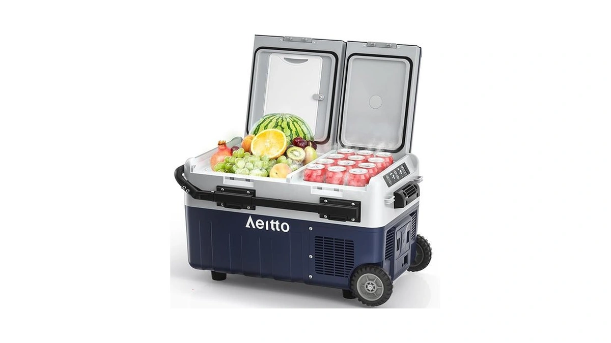 Aeitto 12 Volt Car Refrigerator, 32qt(30l) Dual Zone Portable Car