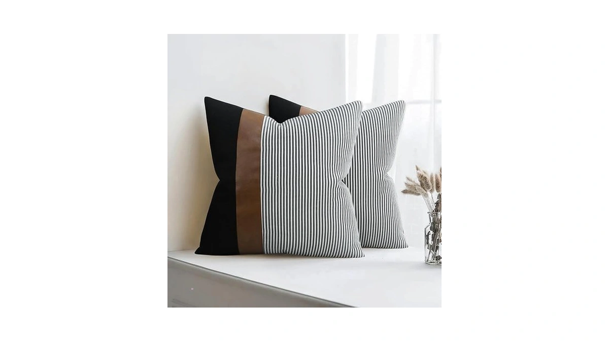 Modern Farmhouse Decorative Throw Pillow Covers 16x16 Set Of 2