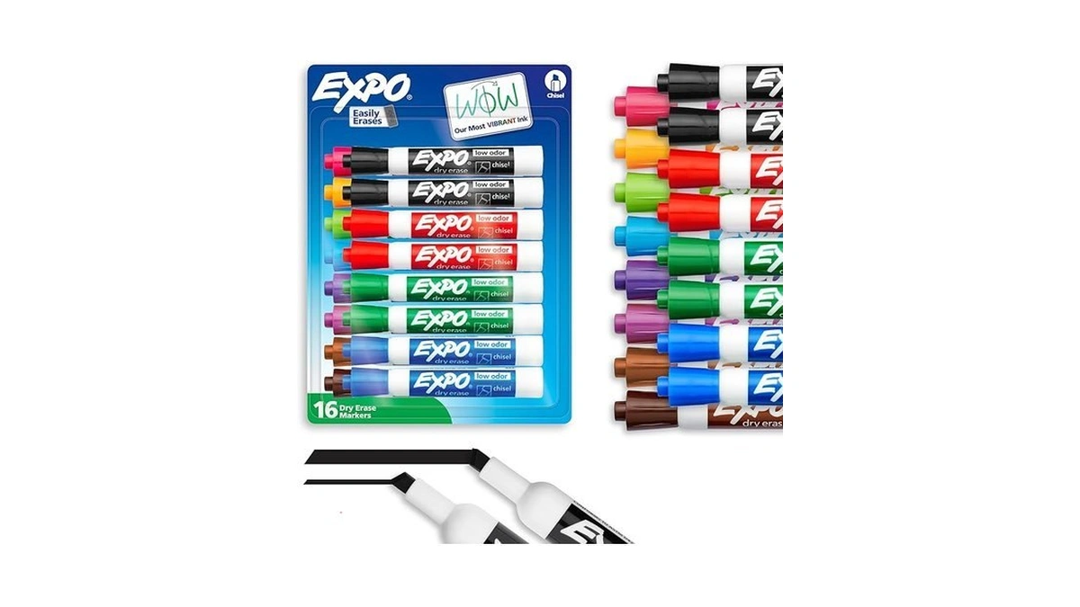 Expo Dry Erase Markers, Low Odor Ink, Assorted Colors, Chisel