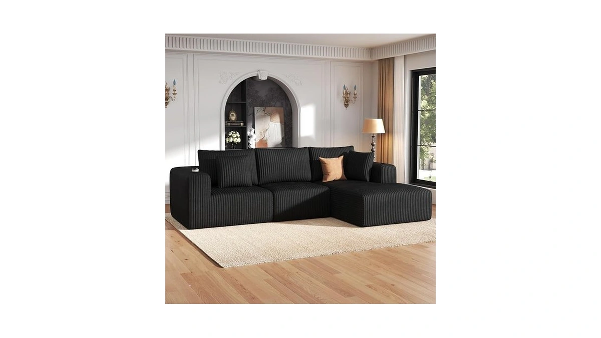 Duraspace Modular Sectional Sofa, Cloud Boneless Couch With Deep Seat,