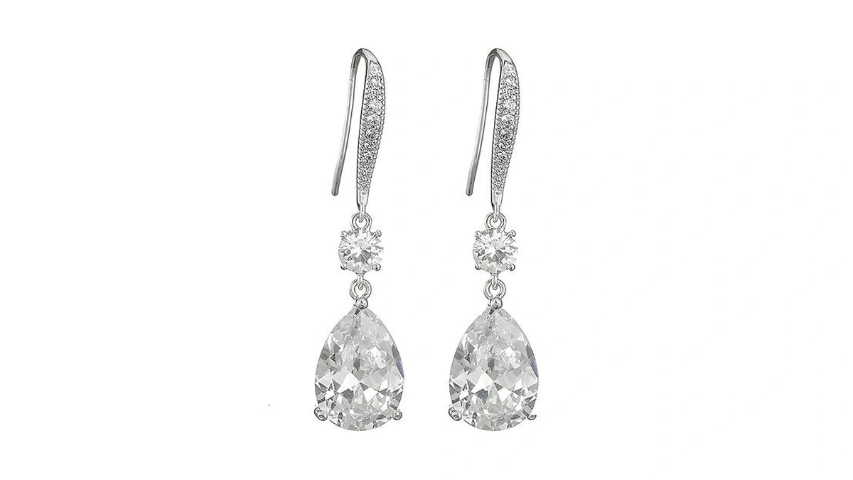 Deerllia Drop Dangle Earrings For Women, Pear Cut Cubic Zirconia