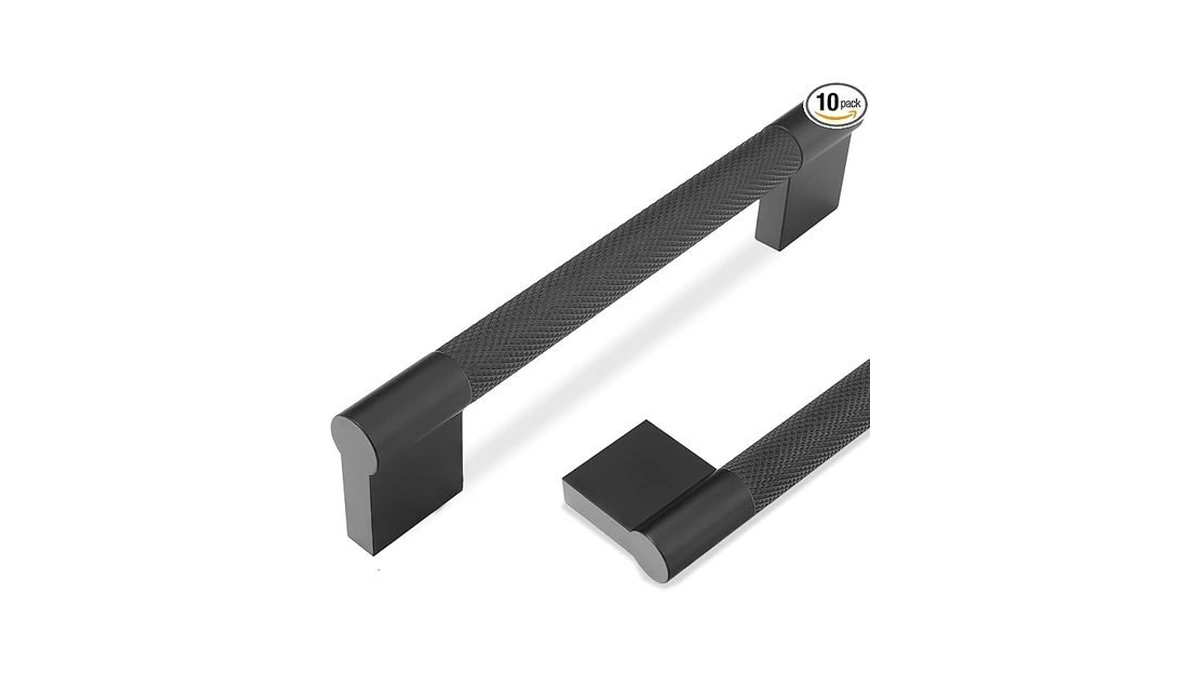 Povefonk 10 Pack 5 Inch(128mm) Matte Black Kitchen Cabinet Handles