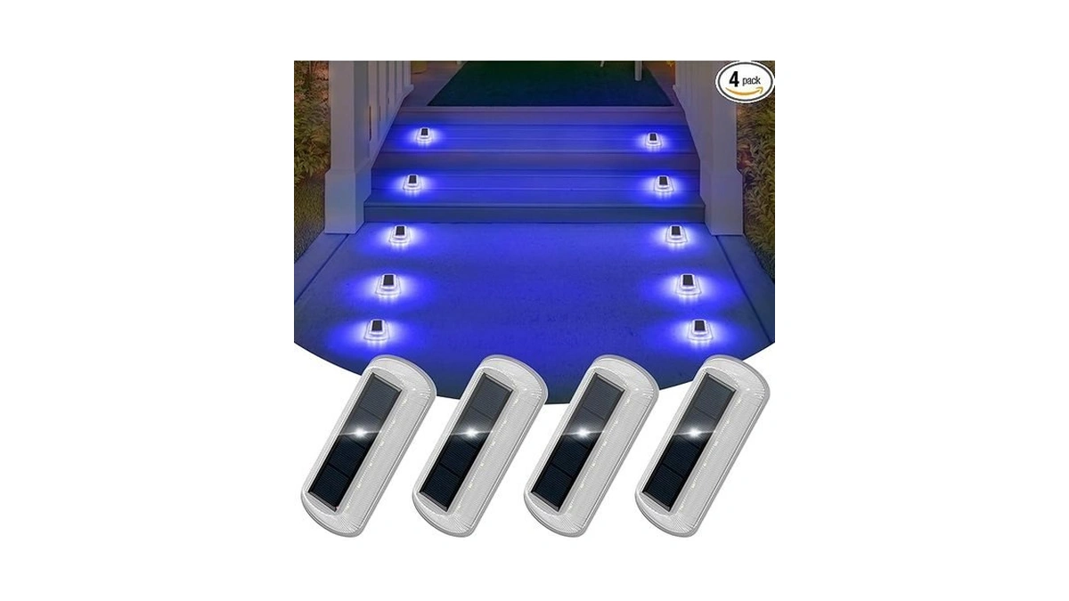 T-sun Solar Deck Lights Outdoor Waterproof, Deck Lights Solar Powered,