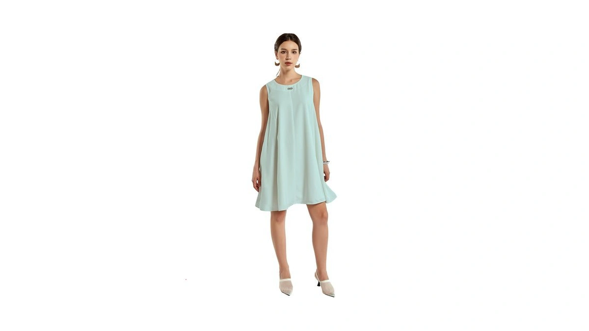G-turquoise Woven Loose Dress L