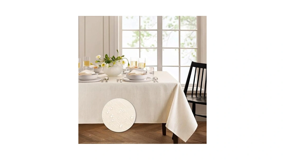 Elrene Home Fashions Continental Solid Texture Water, Stain & Wrinkle