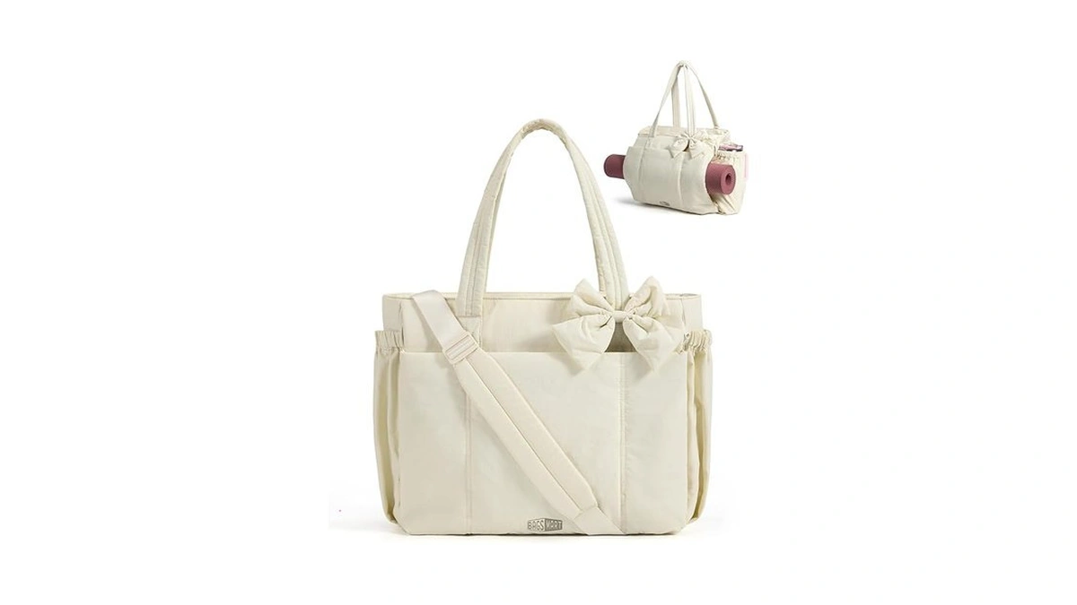 Bagsmart Crush Bow Tote Bag For Women, Large Work Tote