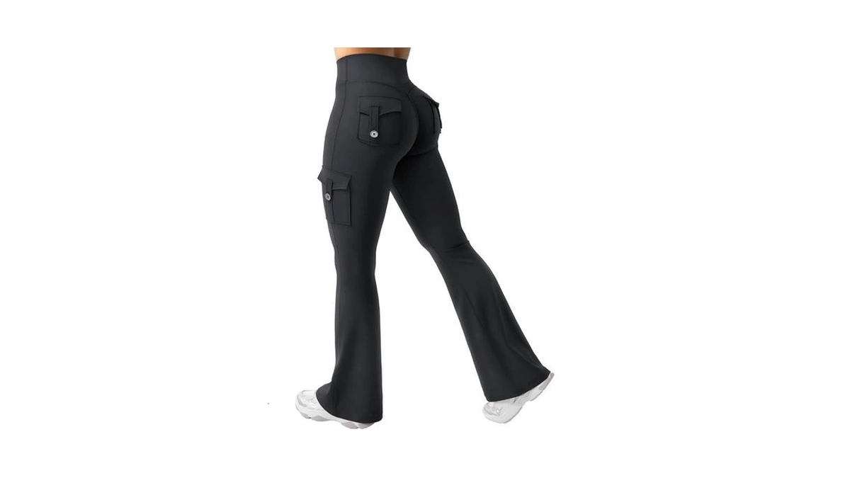 Kaifuying Women Workout Flare Leggings With Pockets Yoga Pants Women