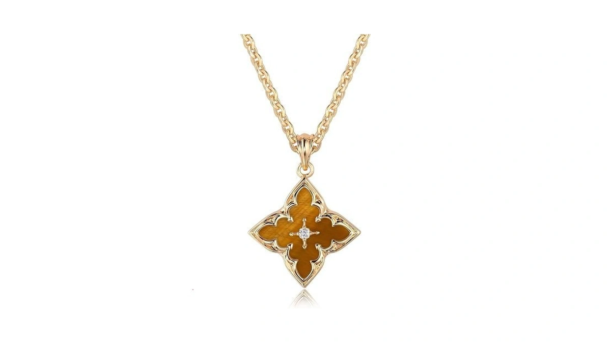 Fettero Gold Clover Necklace For Women Dainty 14k Gold Plated