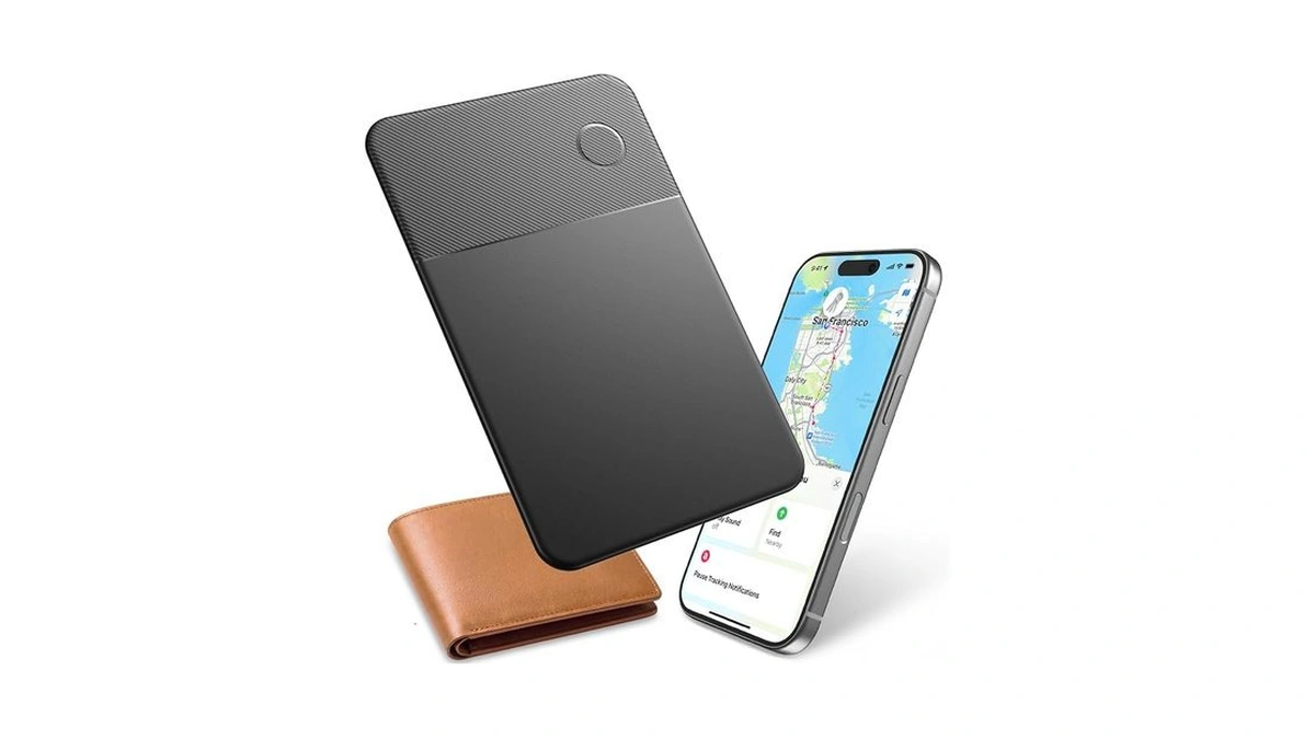 Apple Find My Wallet Tracker Card, Rechargeable Slim Bluetooth Wallet