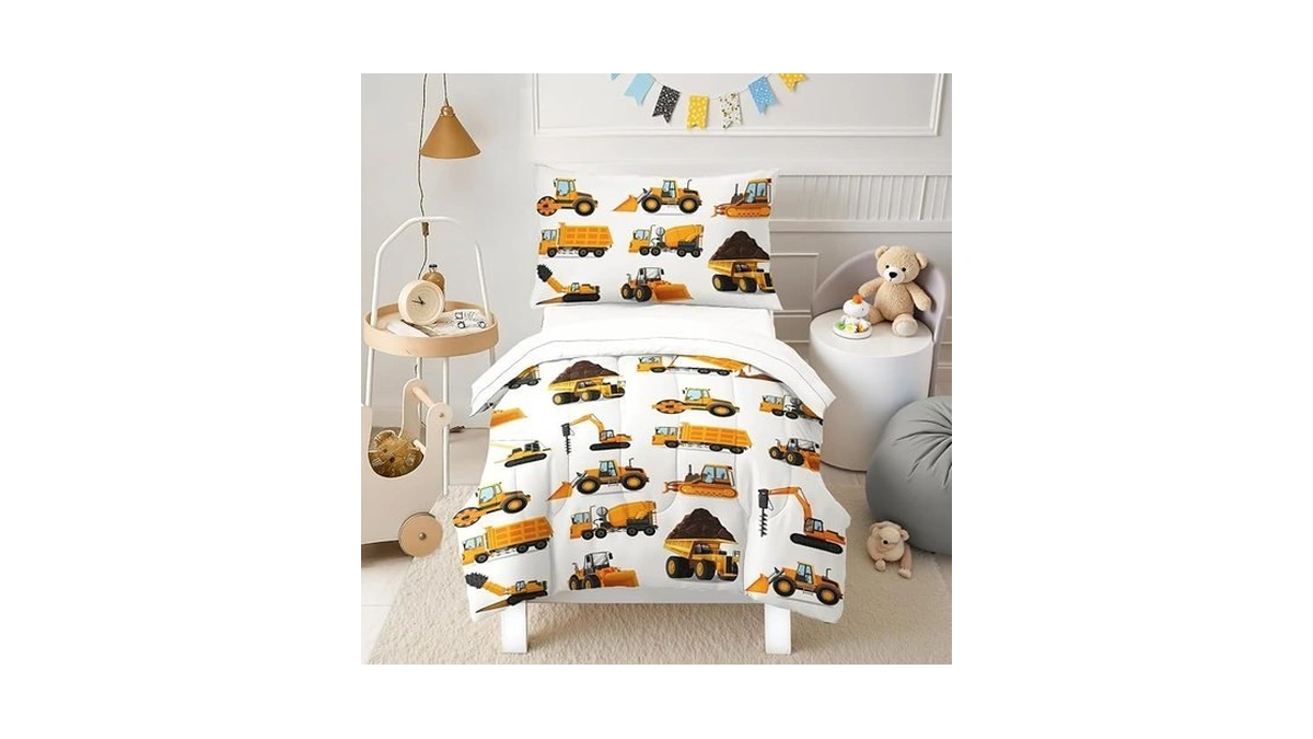 Hicand Toddler Bedding Set For Boys - 4-piece Truck Bedding