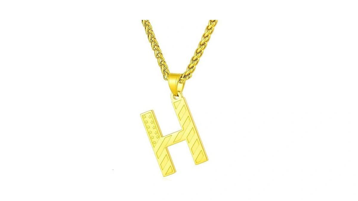 Laeclily Initial Necklace For Men Stainless Steel Pendent Chain Personalized
