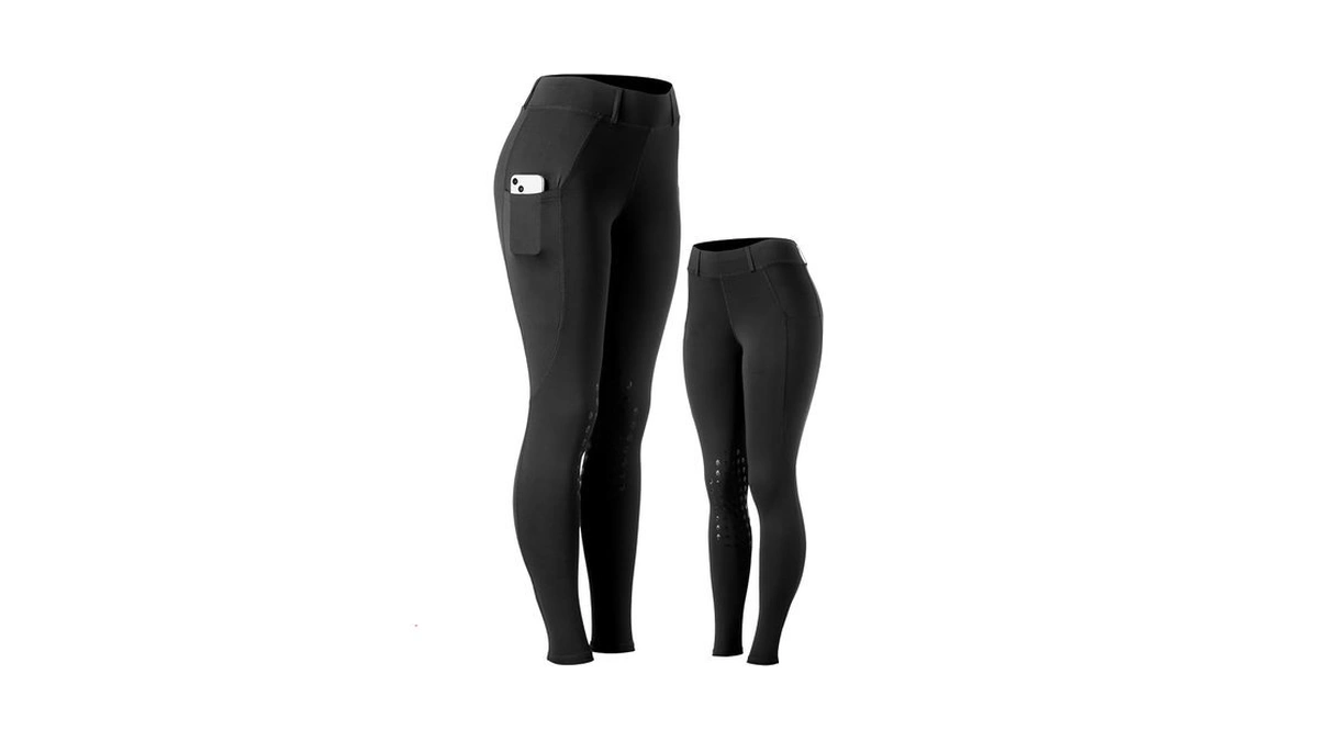 Equinavia Classic Womens Equestrian Silicone Knee Patch Breeches With Phone