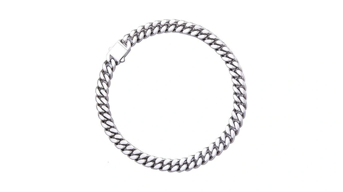 Apaztip Stainless Steel Cuban Link Chain For Men Silver Width