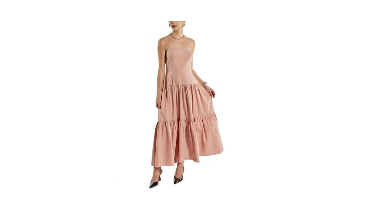 Sixdo Raw Flared Dress For Women, Sleek And Versatile For