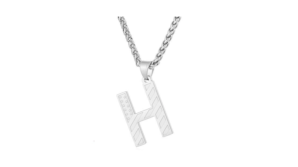 Laeclily Initial Necklace For Men Stainless Steel Pendent Chain Personalized