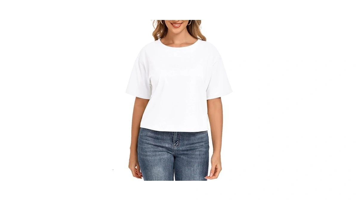 Summer Tops For Women Oversized Crop Tops Casual Short Sleeve