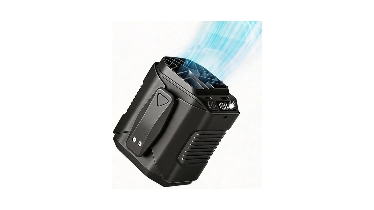 High-speed Wearable Waist Fan,10000mah Rechargeable/25h Worktime Clip-on Belt Cooling Fan,100-speed/26550rpm