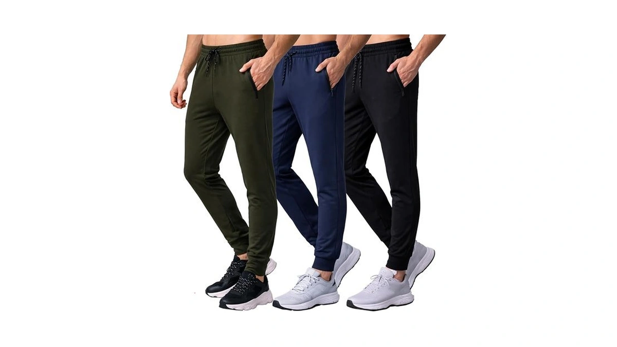 Sugarno Men's Jogger Sweatpants With Zipper Pockets Track Joggers Sweat