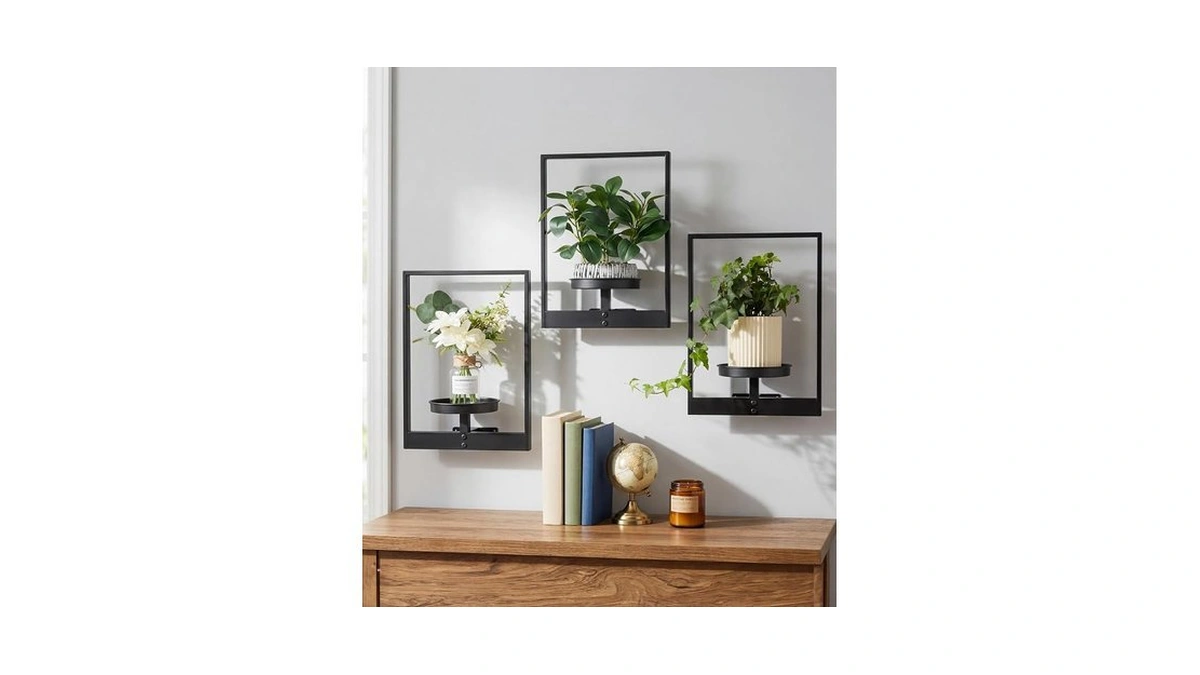 Fancyplus 3 Pack Hanging Planters For Indoor Plants,picture Frame Wall