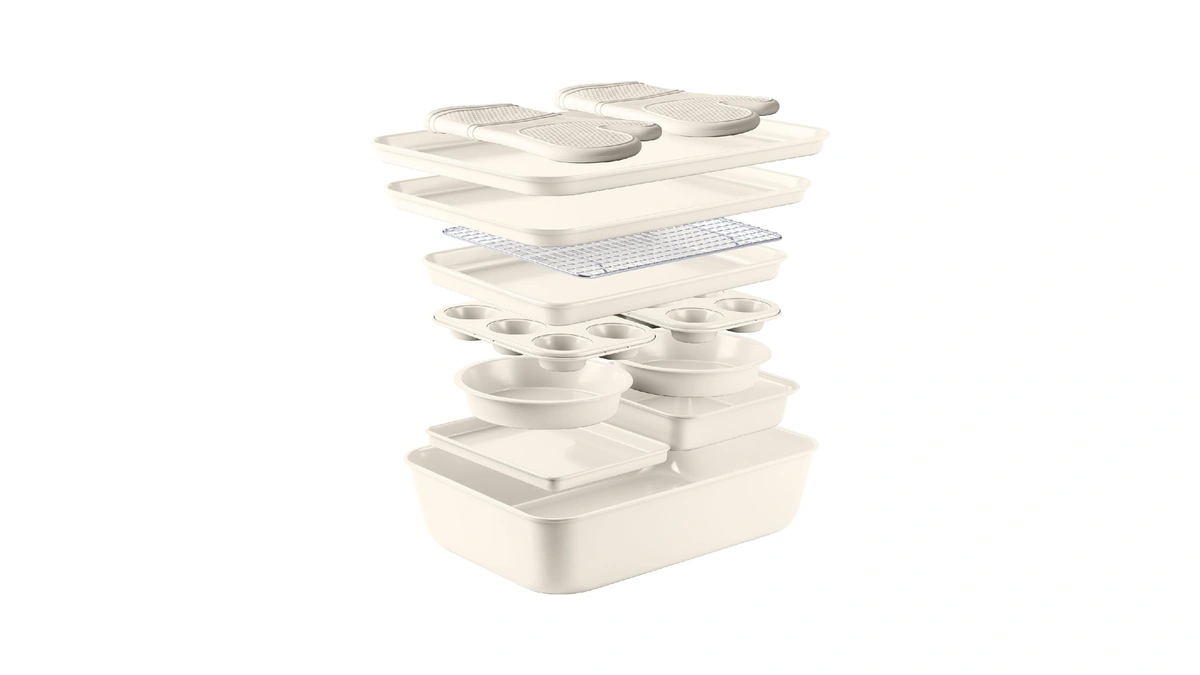 Country Kitchen Nonstick Stackable Bakeware Set - Deluxe Heavy Duty,