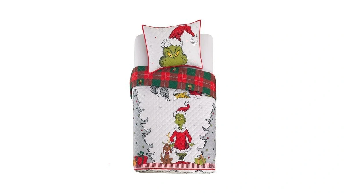 Grinch By Dr. Seuss Holiday & Christmas Quilt Bedding Super
