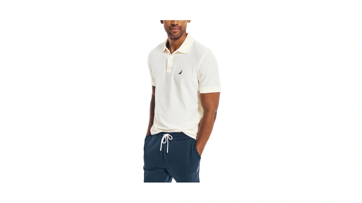Nautica Men's Short Sleeve Solid Deck Polo, Sail Cream, Xxx-large