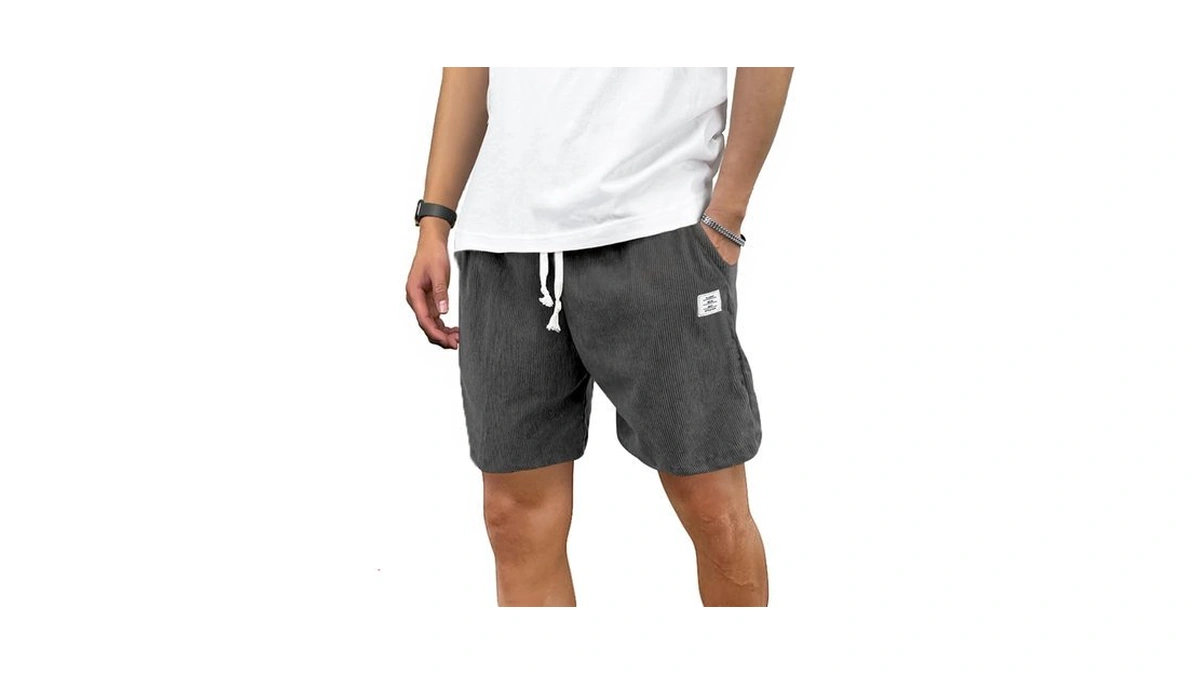Plepan Mens Corduroy Shorts