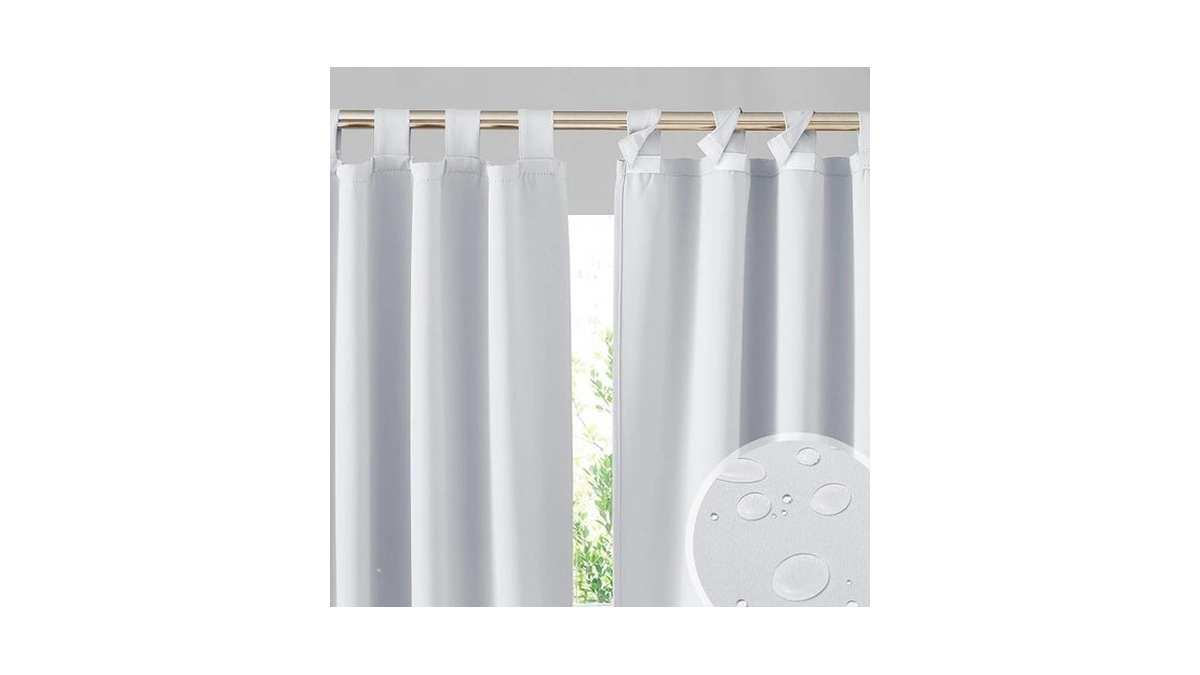 Ryb Home 2 Panels Outdoor Curtains For Patio Waterproof Sticky
