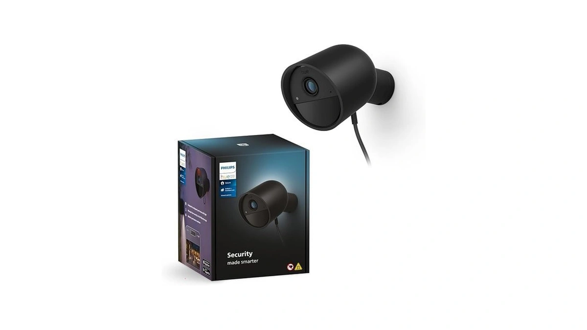 Philips Hue Secure Wired Smart Home Security Camera, Black, 1
