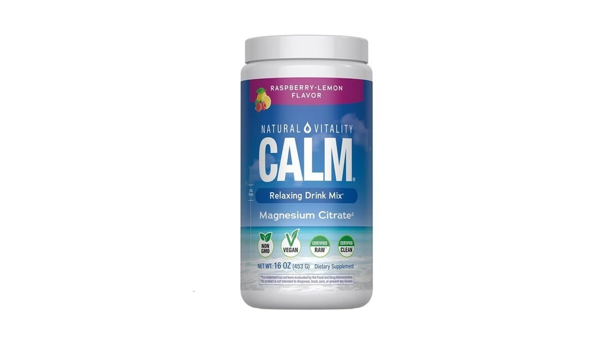 Natural Vitality Calm Magnesium 16oz Powder | Raspberry Lemon Flavored