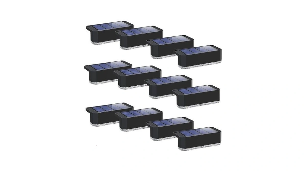 Peasur Solar Fence Lights Outdoor, 12 Pack Step Light Solar