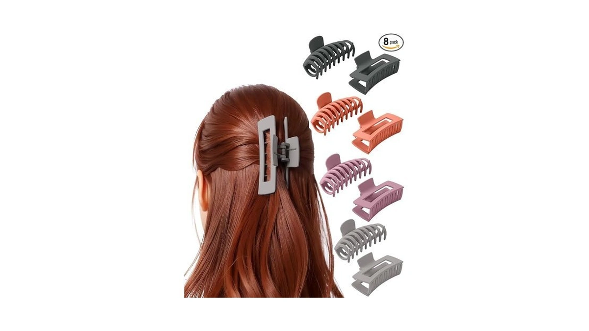Ms. Pen- Large Hair Clips For Women, 4.3 Inch, 8