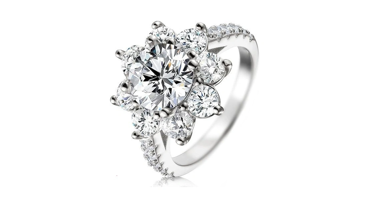 Absolute Moissanite Rings For Womens Engagement Rings 2 Carat Round