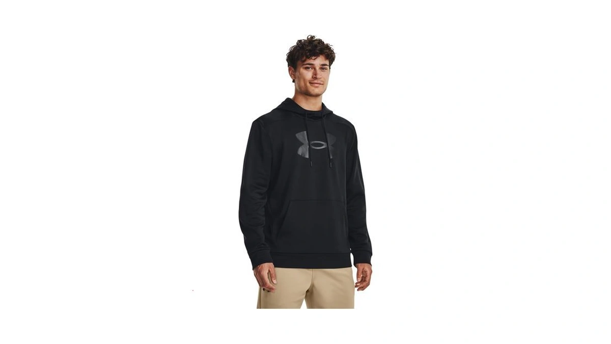 Under Armour Mens Armour Fleece Big Logo Hoodie, (001) Black